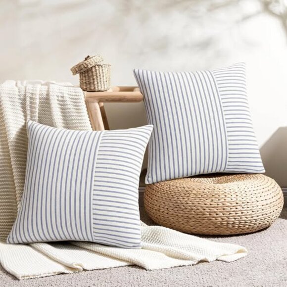 Farmhouse Pillow Covers 18x18, Modern Accent Square Throw Pillow Covers Set of 2 - Picture 2 of 5